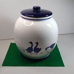 Vintage Rosenthal Netter Cobalt Blue Art Pottery Kitchen Ceramic Cookie Jar
